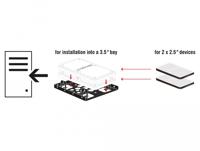 DeLOCK Inbouwframe 2x 2.5" naar 3.5" - thumbnail