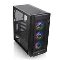 Thermaltake CA-1W2-00M1WN-01 Midi-tower PC-behuizing Zwart 3 voorgeïnstalleerde LED-ventilators, LCS-compatibel, Zijvenster, Geschikt voor DIY-waterkoeling, - thumbnail