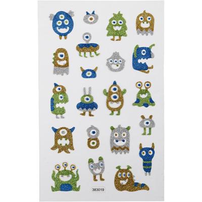 Creativ Company Glitter stickers, buitenaardse wezens, vel 10x16 cm, 1 vel