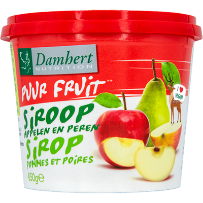 Damhert Puur fruit siroop appelen en peren 450 Gram
