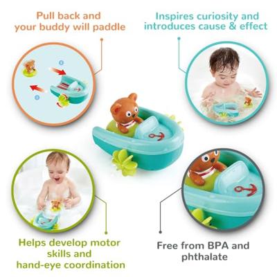 Hape badspeelgoed pullback boot met beer