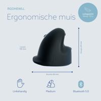 R-Go HE ergonomische muis, medium, draadloos, voor linkshandigen - thumbnail