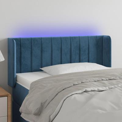 Hoofdbord LED 93x16x78/88 cm fluweel blauw