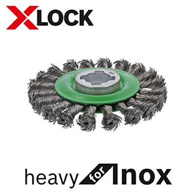 Bosch Accessories Schijfborstel Heavy for Inox X-LOCK, getordeerd, roestvrij, 115 mm, 0,5 mm Bosch Power Tools 2608620733 1 stuk(s)