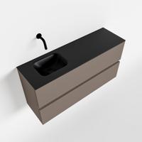 MONDIAZ ADA 100cm toiletmeubel smoke. LEX wastafel urban links zonder kraangat - thumbnail