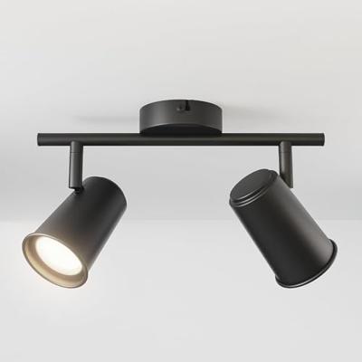 Riga - LED plafondlamp - 8 Watt 690 Lumen - 2 spots - 4000K Neutraal wit - Draaibaar en dimbaar - GU10 - Kantelbaar - Plafondspot - IP20 Voor binnen - Zwart