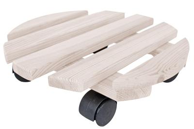 Plantenroller Plantentrolley Rond Wit 30x30cm voor binnen en buiten draagvermogen tot 80 kg