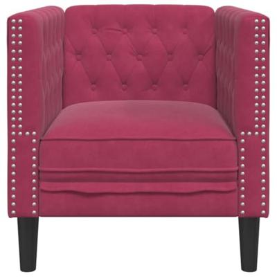 Fauteuil Chesterfield-stijl fluweel wijnrood