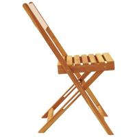 Bistrostoelen 2 st massief acaciahout en stof beige - thumbnail