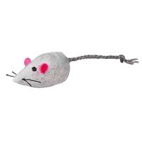 TRIXIE SET MUIZEN PLUCHE MET CATNIP WIT / GRIJS 5 CM 4X2 ST - thumbnail
