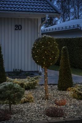 Konstsmide 6461-830 Micro-lichtketting Druppel Buiten Energielabel: F (A - G) werkt op het lichtnet Aantal lampen 300 LED Barnsteen Verlichte lengte: 59.8 m