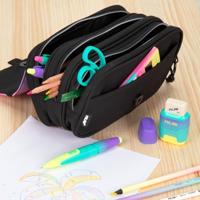 Schoolpennenzak Milan Sunset Zwart 13 x 24 x 10 cm - thumbnail