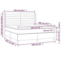 Boxspring met matras en LED fluweel roze 160x200 cm - thumbnail