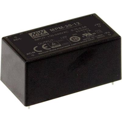 MEAN WELL MPM-20-15 AC/DC-printnetvoeding 15 V/DC 1.4 A 21 W