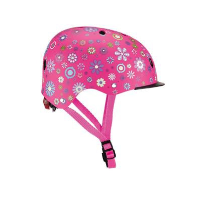 Globber helm elite lights pink flowers