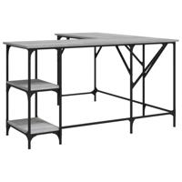 Bureau 139x139x75 cm bewerkt hout grijs sonoma eikenkleurig - thumbnail
