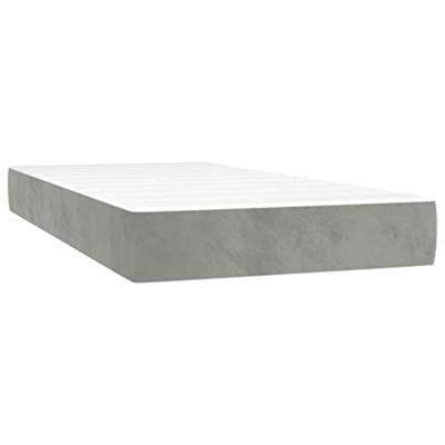 Boxspring met matras fluweel lichtgrijs 90x190 cm