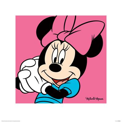 Kunstdruk Minnie Mouse - Pink 40x40cm