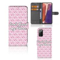 Samsung Galaxy Note 20 Portemonnee Hoesje Flowers Pink DTMP - thumbnail