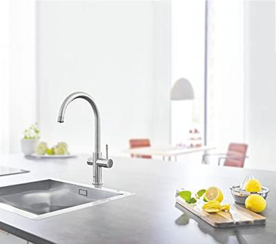 Bruisendwater Keukenkraan GROHE Blue Home Duo Starterkit Chilled en Sparkling Water C Uitloop RVS Look