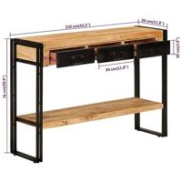 Wandtafel 110x30x76 cm massief mangohout - thumbnail