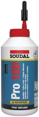Soudal witte houtlijm pro10d, flacon 750gr. - 108768 Soudal witte houtlijm pro10d, flacon 750gr. - 108768
