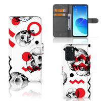 Telefoonhoesje met Naam OPPO Reno6 5G Skull Red - thumbnail