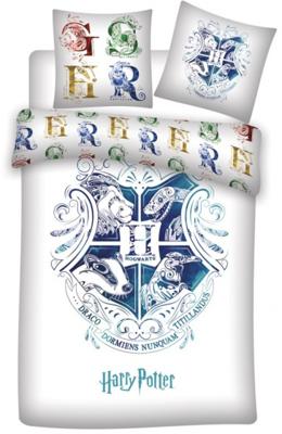 Harry Potter Dekbedovertrek - Hogwarts wit Polyester