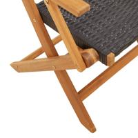 5-delige Tuinset poly rattan en massief hout zwart - thumbnail