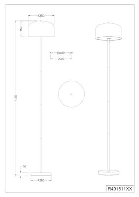 Trio Oplaadbare vloerlampJeff nikkel - R49151107