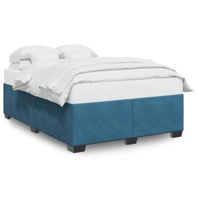 Bedframe fluweel blauw 140x200 cm