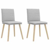 Eetkamerstoelen 2 st stof wolk grijs - thumbnail