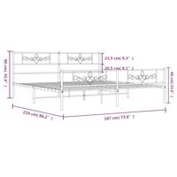 Bedframe met hoofd- en voeteneinde metaal wit 183x213 cm - thumbnail