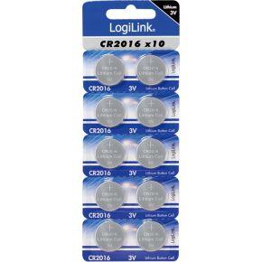 LogiLink CR2016B10 huishoudelijke batterij Wegwerpbatterij Lithium