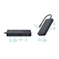 Rapoo USB-C Multiport Adapter, 10-in-1, grijs Desktop accessoire Zwart - thumbnail