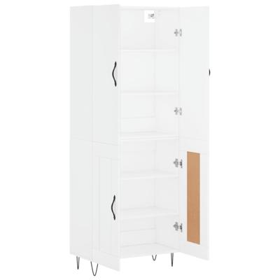 Hoge kast 69,5x34x180 cm bewerkt hout wit