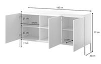 NADUVI Collection Kate Dressoir - B 150 cm - Donkergroen / Zwart - thumbnail