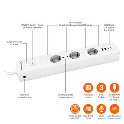 LEDVANCE SMART WIFI 3 WAY PLUG EU 4058075594784 Stekkerdoos WiFi