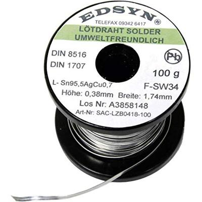 Edsyn SAC-LZB 0418 Soldeertin, loodvrij Spoel Sn95,5AgCu0,7 100 g 1.74 mm Edsyn SAC-LZB 0418 Soldeertin, loodvrij Spoel Sn95,5AgCu0,7 100 g 1.74 mm