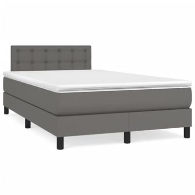 Boxspring met matras kunstleer grijs 120x200 cm