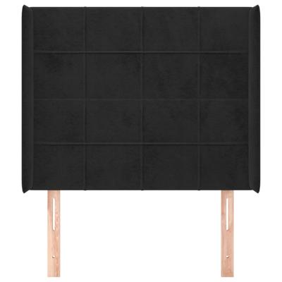 Hoofdbord met randen 83x16x78/88 cm fluweel zwart