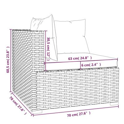 4-delige Loungeset met kussens poly rattan grijs