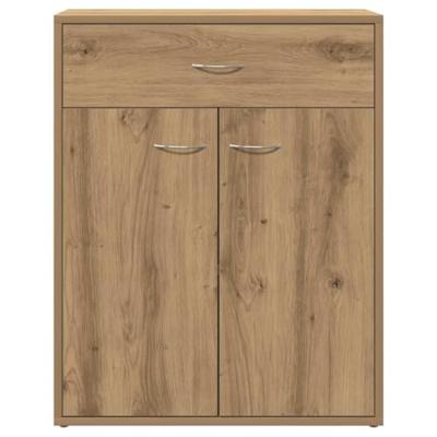 Dressoir 60x30x75 cm bewerkt hout artisanaal eikenkleurig