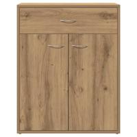 Dressoir 60x30x75 cm bewerkt hout artisanaal eikenkleurig - thumbnail