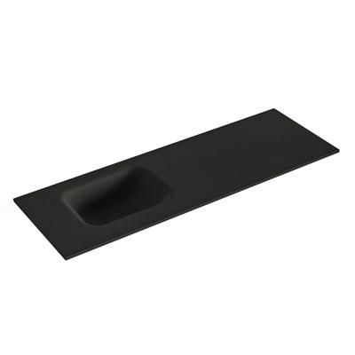 MONDIAZ LEX Urban solid surface inleg wastafel voor toiletmeubel 90cm. Positie wasbak links