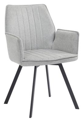 LivingFurn Eetkamerstoel 'Louise', Draaibaar kleur Grijs