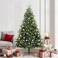 Kunstkerstboom met scharnier 300 LEDs Groen 210 cm PVC en PE - thumbnail