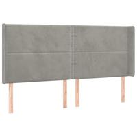 Hoofdbord LED 183x16x118/128 cm fluweel lichtgrijs - thumbnail