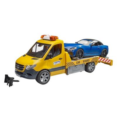 bruder Mercedes Benz Sprinter Auto transport en roadster modelvoertuig - thumbnail