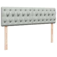 Ottoman bed met matras en LED's 140x200cm fluweel lichtgrijs - thumbnail